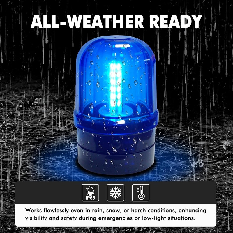 ELLUMIN 6" Blue Rotating Flashing Beacon Light, LED Strobe Rotating Light with Magnetic Base for Vehicle Forklift Truck Tractor Golf Carts UTV Car Bus and Club Party Show Bar(Blue, 1 Pack - Image 4